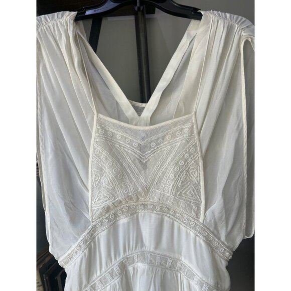 IRO Conor Embellished Silk Mini Dress Ecru Ivory Womens Size FR 40 US 8 - Picture 4 of 10